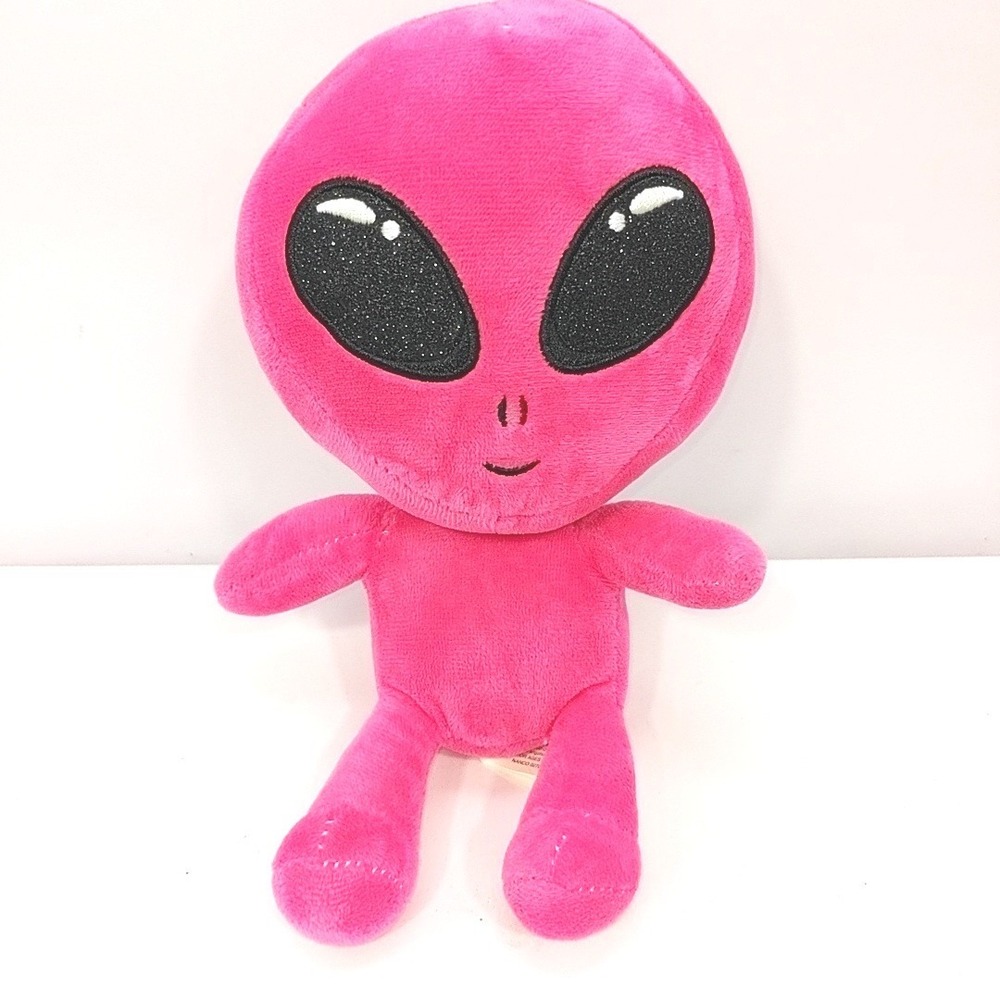 2020 Nanco Pink Alien Plush 9" Stuffed Animal Toy Glitter Eyes PF-ALI10
